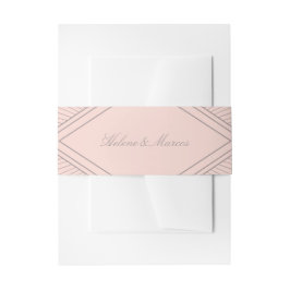 Art Deco Diamond Blush Pink Wedding Uitnodigingen Wikkel
