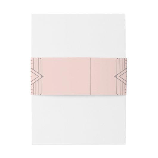 Art Deco Diamond Blush Pink Wedding Uitnodigingen Wikkel (Achterkant Voorbeeld)