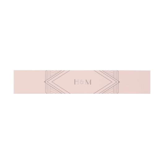 Art Deco Diamond Blush Pink Wedding Uitnodigingen Wikkel (Vlak)