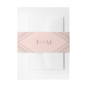 Art Deco Diamond Blush Pink Wedding Uitnodigingen Wikkel (Voorkant Voorbeeld)