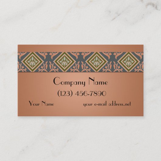  Art Deco Diamond Border Visitekaartje (Voorkant)