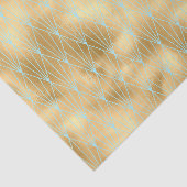 Art Deco Diamond Design, Gold & Blauwgroen, ontkop Tissuepapier (Detail)