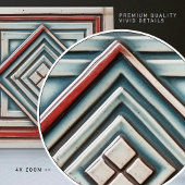 Art Deco Diamond Diepte Gedempte Blauwgroen Roest Tegeltje