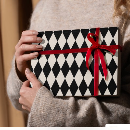 Art Deco Diamond Holiday Wrapping Paper Cadeaupapier