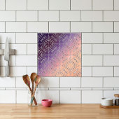 Art Deco Diamond Pattern Purple Peach Ombre Tegeltje