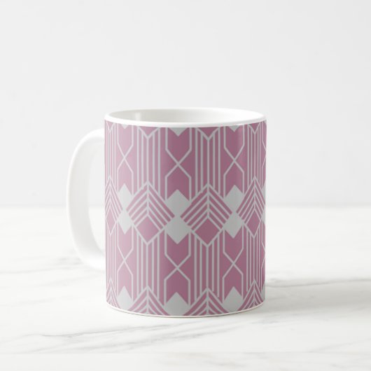 Art Deco Diamond Shapes en Lines Koffiemok (Voorkant links)