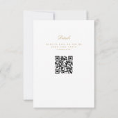 Art Deco Diamond White en Gold Wedding RSVP Kaartje (Achterkant)