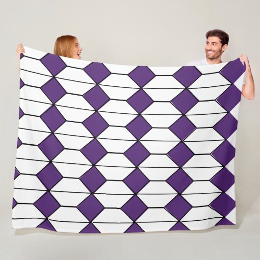 Art Deco Diamonds en Hexagons Fleece Deken (In situ)