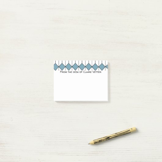 Art Deco Diamonds en Hexagons Post-it® Notes (Op bureau)