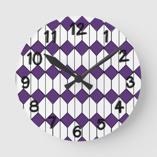 Art Deco Diamonds en Hexagons Ronde Klok (Voorkant)
