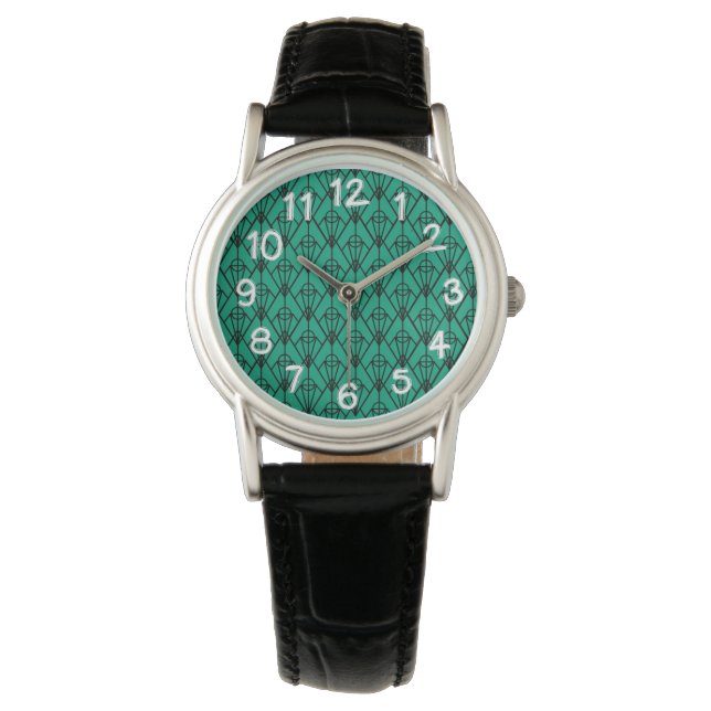 Art Deco Diamonds Horloge (Voorkant)