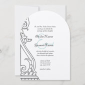 Art Deco Die Cut Wedding Invitation Kaart (Voorkant)