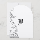 Art Deco Die Cut Wedding Invitation Kaart (Achterkant)