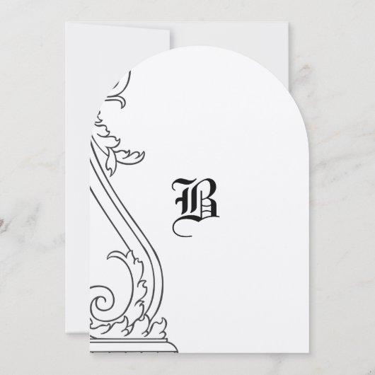 Art Deco Die Cut Wedding Invitation Kaart (Achterkant)