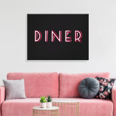 Art Deco Diner Sign Canvas Afdruk (Insitu (Woonkamer))