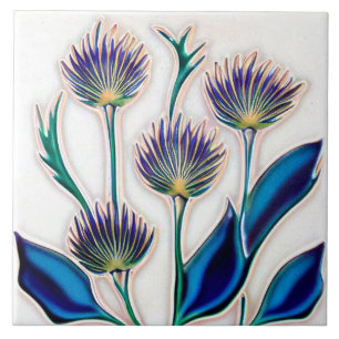 Art Deco Distel Wanddecoratie Art Nouveau Tegeltje