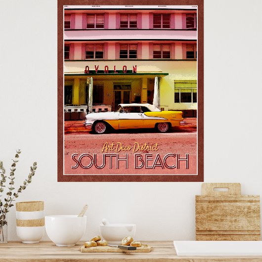 Art Deco District, Miami, Florida Poster (Keuken)