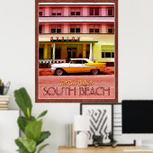 Art Deco District, Miami, Florida Poster (Thuiskantoor)