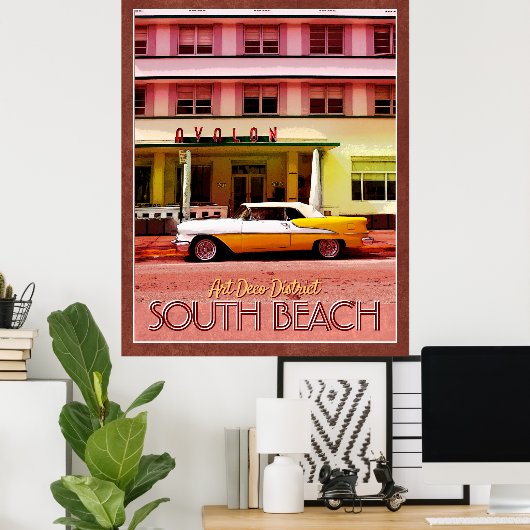Art Deco District, Miami, Florida Poster (Thuiskantoor)