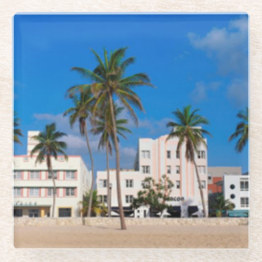 Art Deco District of South Beach Miami Glazen Onderzetter (Voorkant)