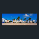 Art Deco District of South Beach Miami Poster<br><div class="desc">Dit is het kunstdecodistrict van South Beach Miami. De gebouwen worden geschilderd in pastelkleuren die omgeven zijn door tropische palmbomen.</div>