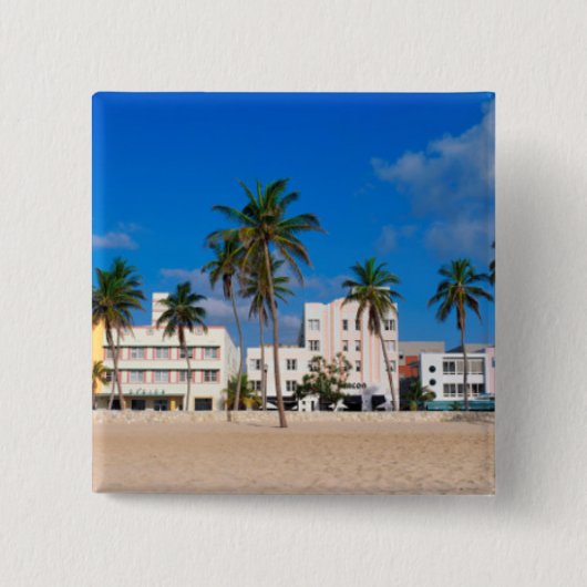 Art Deco District of South Beach Miami Vierkante Button 5,1 Cm (Voorkant)