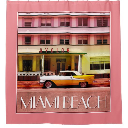 Art Deco District South Beach Miami Douchegordijn (Voorkant)