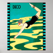 Art Deco Diver (Hoesje van het Sociaal Tijdschrift Poster (Voorkant)