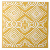 Art Deco Does Persia (Geel en Crème) Tegeltje (Voorkant)