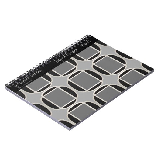 Art Deco Doet Marokko-Zwart-Grijs - Gepersonalisee Notitieboek (Linkerzijde)