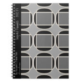 Art Deco Doet Marokko-Zwart-Grijs - Gepersonalisee Notitieboek (Voorkant)