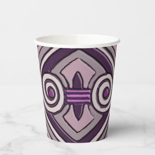 Art Deco doet Perzië (gedempte paars) Papieren Bekers (Links)