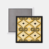Art Deco Doet Perzië (Geel en Zwart) Magneet (Voorkant / Achterkant)