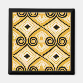 Art Deco Doet Perzië (Geel en Zwart) Magneet