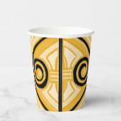 Art Deco Doet Perzië (Geel en Zwart) Papieren Bekers (Rechts)