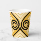 Art Deco Doet Perzië (Geel en Zwart) Papieren Bekers (Voorkant)