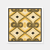 Art Deco Doet Perzië (Geel en Zwart) Servetten (Voorkant)