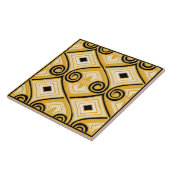 Art Deco Doet Perzië (Geel en Zwart) Tegeltje (Zijkant)