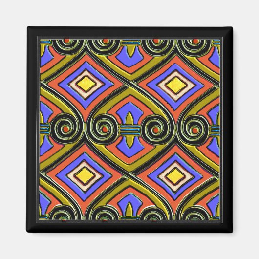 Art Deco doet Perzië (heldere multi-kleur) Magneet (Voorkant)