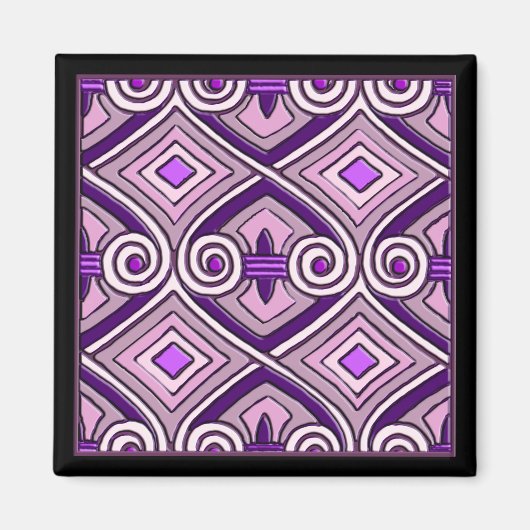 Art Deco doet Perzië (heldere paars) Magneet (Voorkant)