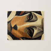 Art Deco Dog Face Legpuzzel (Horizontaal)