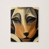 Art Deco Dog Face Legpuzzel (Verticaal)