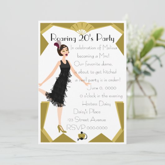 Art Deco Doll Kaart (Staand voorkant)