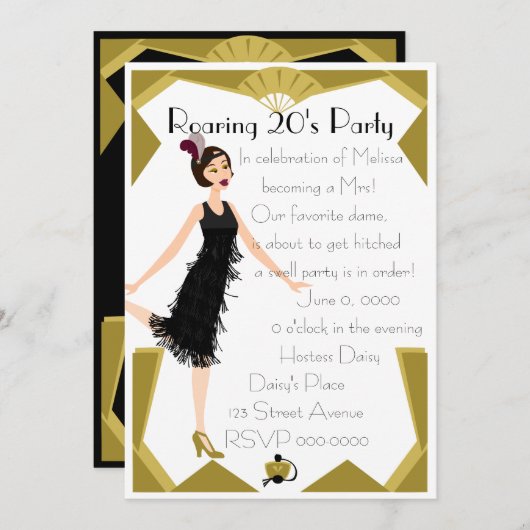 Art Deco Doll Kaart (Voorkant / Achterkant)