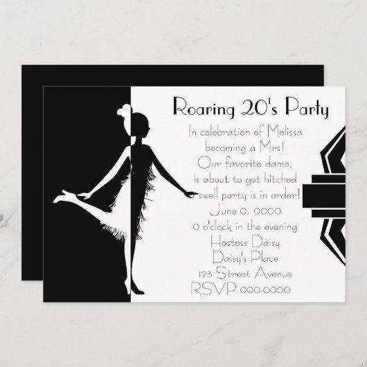 Art Deco Doll Kaart (Voorkant / Achterkant)