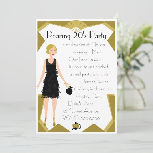 Art Deco Doll Kaart (Staand voorkant)