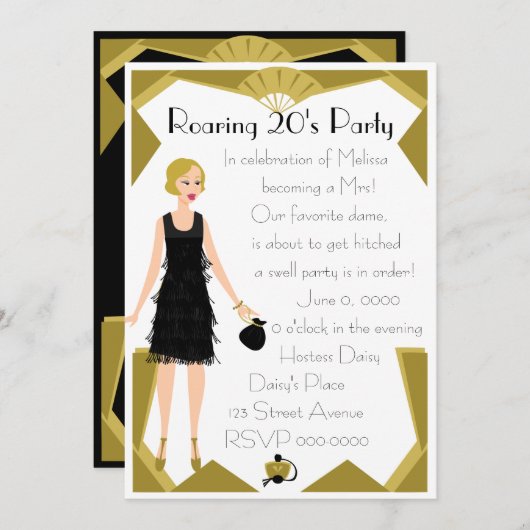 Art Deco Doll Kaart (Voorkant / Achterkant)