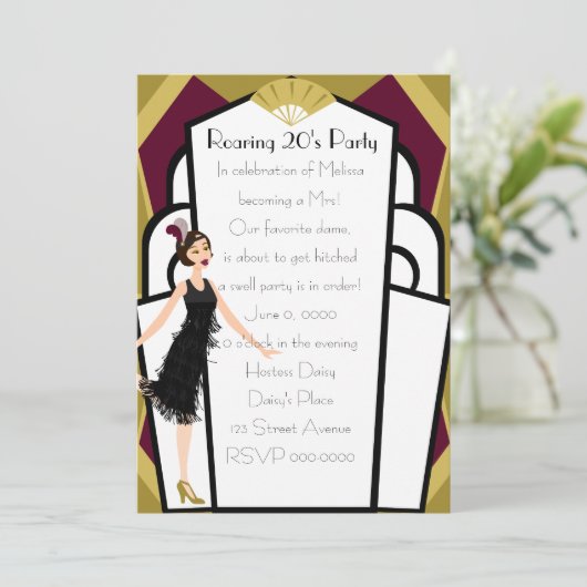 Art Deco Doll Kaart (Staand voorkant)