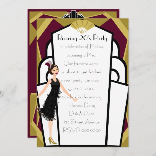 Art Deco Doll Kaart (Voorkant / Achterkant)