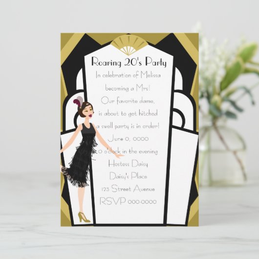 Art Deco Doll Kaart (Staand voorkant)